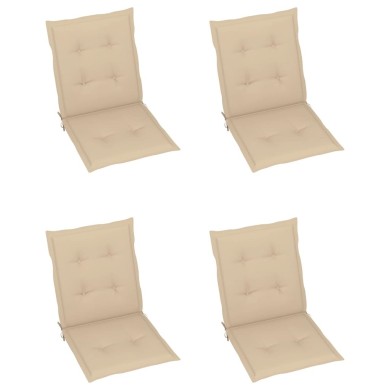Coussins de chaise de jardin 4 pcs Beige 100 x 50 x 3 cm