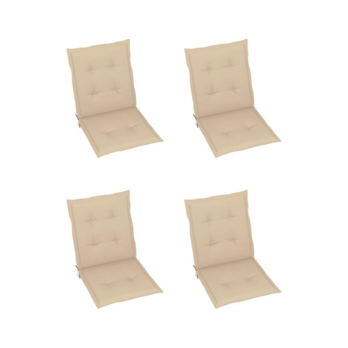 Coussins de chaise de jardin 4 pcs Beige 100 x 50 x 3 cm
