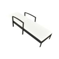 Chaise longue avec coussin Résine tressée Noir