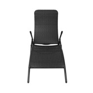 Chaise longue pliante Rotin synthétique Noir