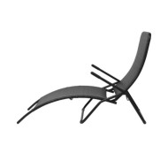 Chaise longue pliante Rotin synthétique Noir