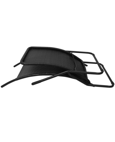Chaise longue pliante Rotin synthétique Noir