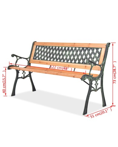 Banc de jardin 122 cm Bois