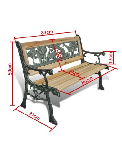 Banc de jardin pour enfants 84 cm Bois