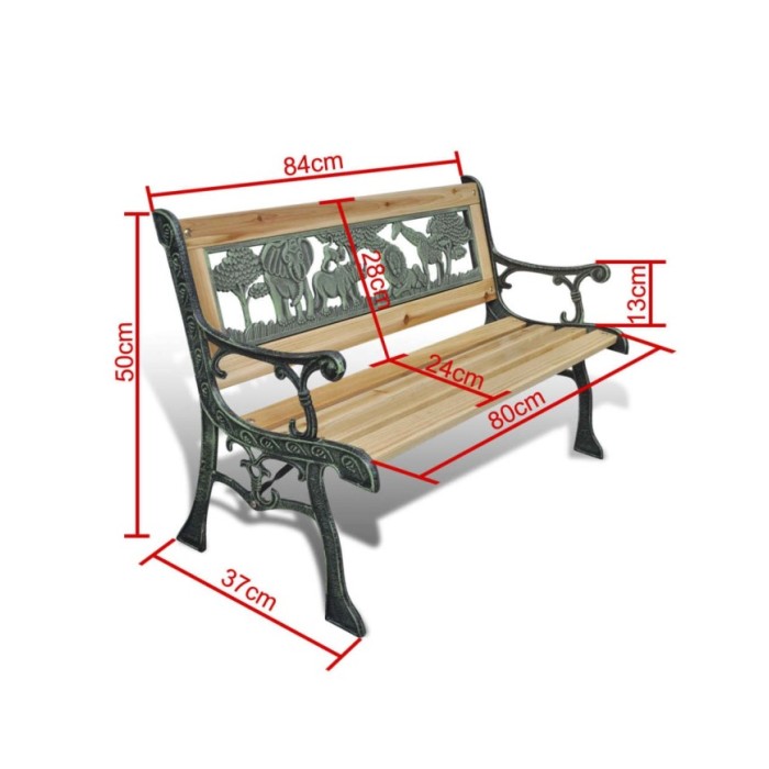 Banc de jardin pour enfants 84 cm Bois