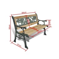 Banc de jardin pour enfants 84 cm Bois