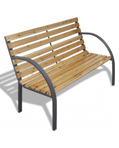 Banc de jardin 120 cm Bois et fer