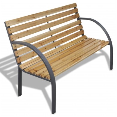 Banc de jardin 120 cm Bois et fer