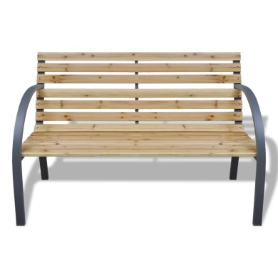 Banc de jardin 120 cm Bois et fer