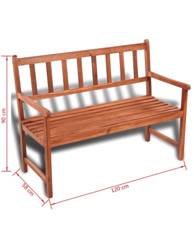 Banc de jardin 120 cm Bois solide d'acacia