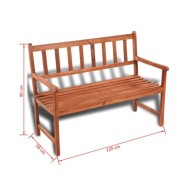 Banc de jardin 120 cm Bois solide d'acacia