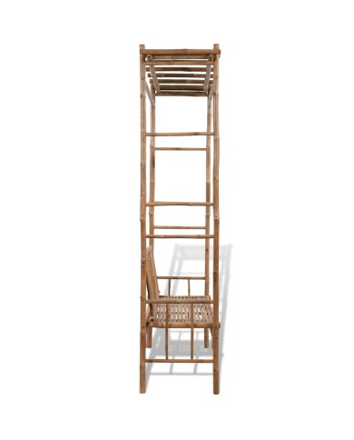 Banc de jardin avec pergola 130 cm Bambou