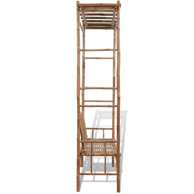 Banc de jardin avec pergola 130 cm Bambou
