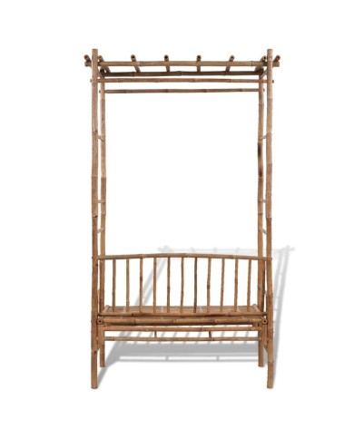 Banc de jardin avec pergola 130 cm Bambou