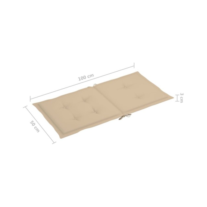Coussins de chaise de jardin 4 pcs Beige 100 x 50 x 3 cm