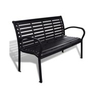 Banc de jardin 125 cm Acier et WPC Noir   