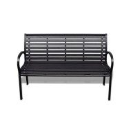 Banc de jardin 125 cm Acier et WPC Noir   