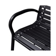 Banc de jardin 125 cm Acier et WPC Noir   