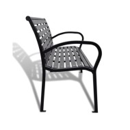 Banc de jardin 125 cm Acier et WPC Noir   