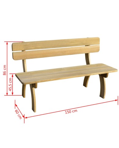 Banc de jardin 150 cm Bois de pin imprégné 