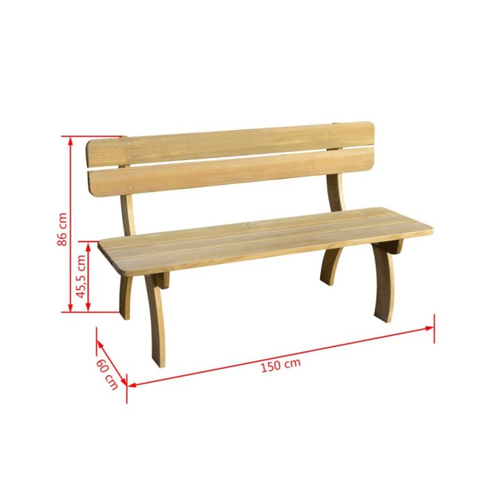 Banc de jardin 150 cm Bois de pin imprégné 