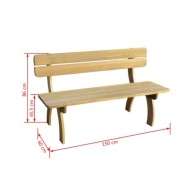 Banc de jardin 150 cm Bois de pin imprégné 