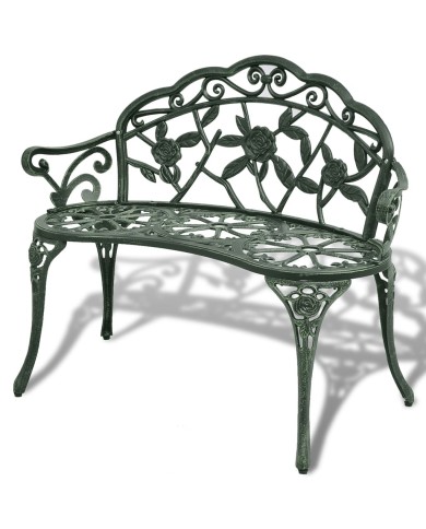 Banc de jardin 100 cm Aluminium coulé Vert 