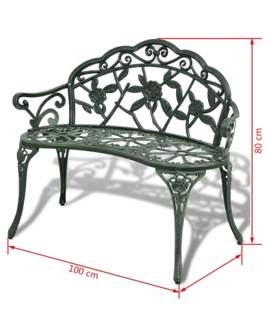 Banc de jardin 100 cm Aluminium coulé Vert 