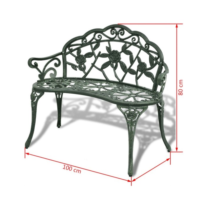 Banc de jardin 100 cm Aluminium coulé Vert 