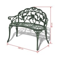 Banc de jardin 100 cm Aluminium coulé Vert 