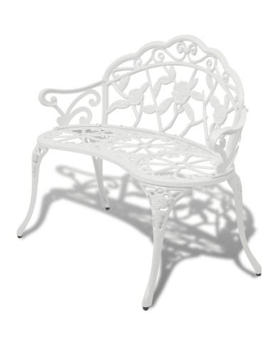 Banc de jardin 100 cm Aluminium coulé Blanc