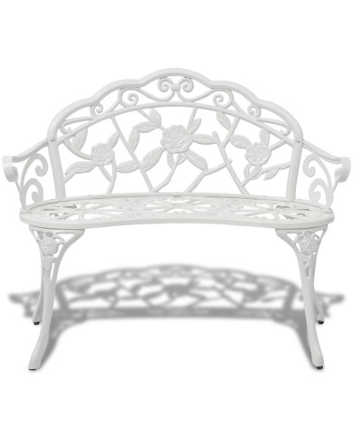 Banc de jardin 100 cm Aluminium coulé Blanc