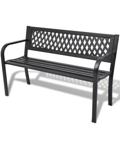 Banc de jardin 118 cm Acier Noir