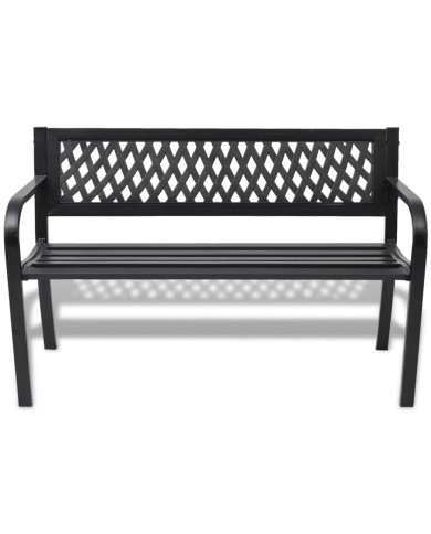 Banc de jardin 118 cm Acier Noir