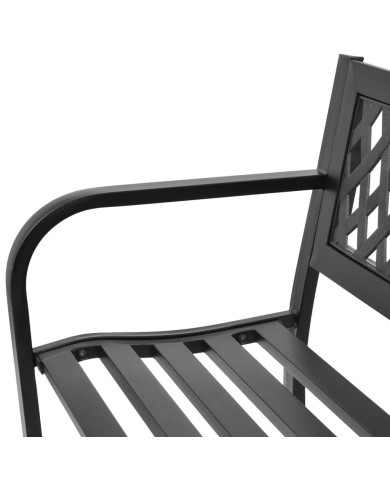 Banc de jardin 118 cm Acier Noir