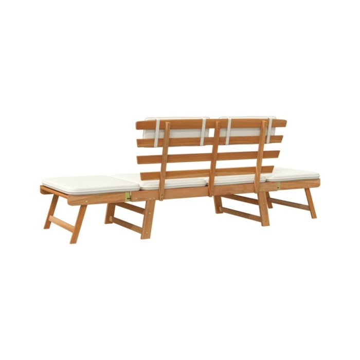 Banc de jardin avec coussins 2-en-1 190 cm Bois solide d'acacia