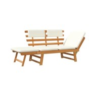 Banc de jardin avec coussins 2-en-1 190 cm Bois solide d'acacia