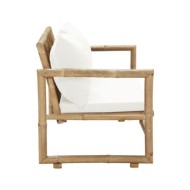 Canapé de jardin à 2 places avec coussins Bambou
