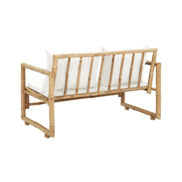 Canapé de jardin à 2 places avec coussins Bambou