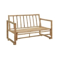Canapé de jardin à 2 places avec coussins Bambou