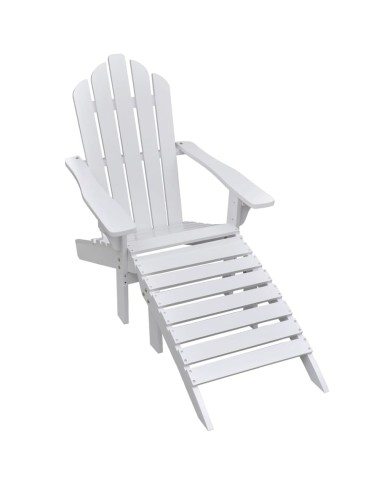 Chaise de jardin avec pouf Bois Blanc