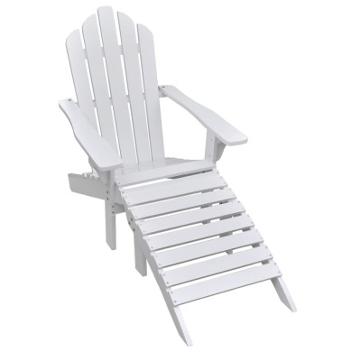 Chaise de jardin avec pouf Bois Blanc