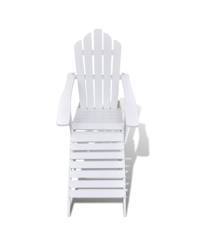 Chaise de jardin avec pouf Bois Blanc