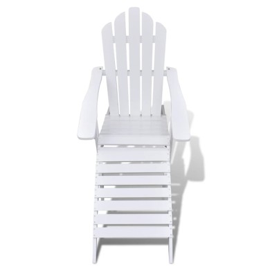 Chaise de jardin avec pouf Bois Blanc
