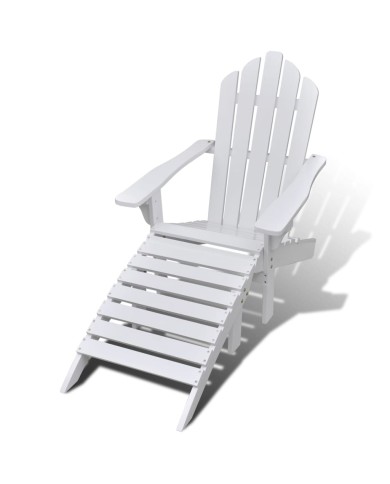 Chaise de jardin avec pouf Bois Blanc