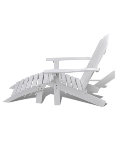 Chaise de jardin avec pouf Bois Blanc