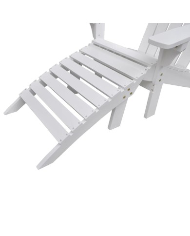 Chaise de jardin avec pouf Bois Blanc
