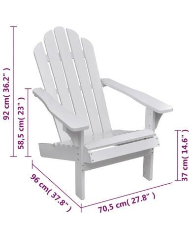 Chaise de jardin avec pouf Bois Blanc