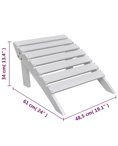 Chaise de jardin avec pouf Bois Blanc
