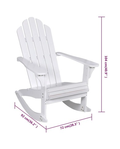 Chaise à bascule de jardin Bois Blanc